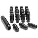 M12x1.5 Extended Lug Nuts for Toyota Camry Corolla Civic Accord Aftermarket Wheels, 20pcs Black Lug Nuts for Chevy Malibu Ford Focus, 12x1.5 Spline LugNuts with Socket Key for Wheel Spacers