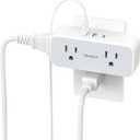 Surge Protector Outlet Extender, TESSAN Multi Plug Splitter with 4 Electrical Outlets 3 USB Ports(1 USB C), Multiple Plug Mini Wall Expander for Home Bathroom Office Dorm Room Essentials (7 Outlets, Grey with Surge Protector)