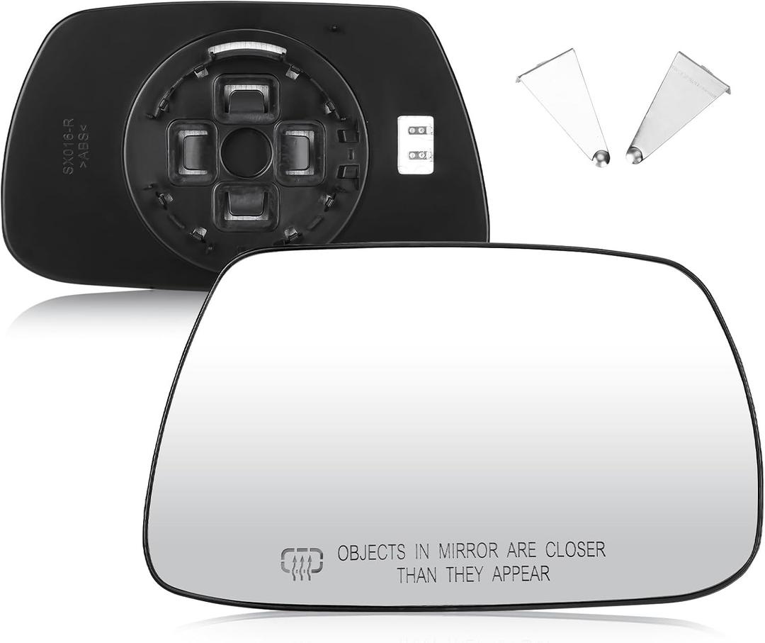 Passenger Right Side Mirror Glass with Heated Fit for Jeep Grand Cherokee 2005-2010, Replacement for 5142874AA