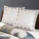 INK+IVY Set Of 2 Pillows, 26"x26", White Euro Sham