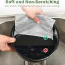 12PCS Non-Scratch Wire Dishwashing Rags, Multipurpose Wire Dishcloth, Silver Wire Cleaning Cloths for Home/Kitchen (Silver, 7.87 x 7.87 inches - 12PCS)