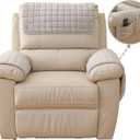 Vctops 3 Pieces Flannel Plush Sofa Armrest Cover Headrest Cover for Recliners Soft Fuzzy Non Slip 2 Arm Rest Covers and 1 Headrest Protector for Recliner Leather Sofa Couch(Grey,1 Seat)