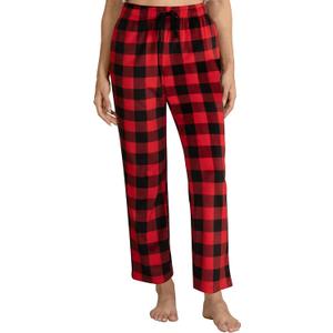 Women Ultra Soft Fleece Pajama Pants Plaid Pj Bottoms with Pockets Warm Sleepwear Lounge Cozy (M)