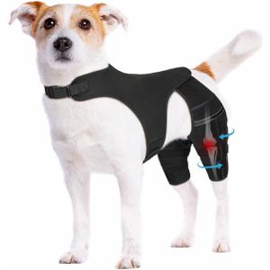 Dog Knee Brace for Torn ACL Hind Leg, Adjustable Dog Leg Braces for Back Leg with 4 Metal Stabilizers Helps with Torn CCL, Luxating Patella, Ligament Injuries, Hip Dysplasia, S
