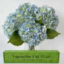 Light Blue-Green Real Touch Hydrangea Artificial Flowers 21'' Faux Latex Hydrangea Flowers for Wedding Table Centerpieces Fake Flowers for Party Home Kitchen Living Room Decor