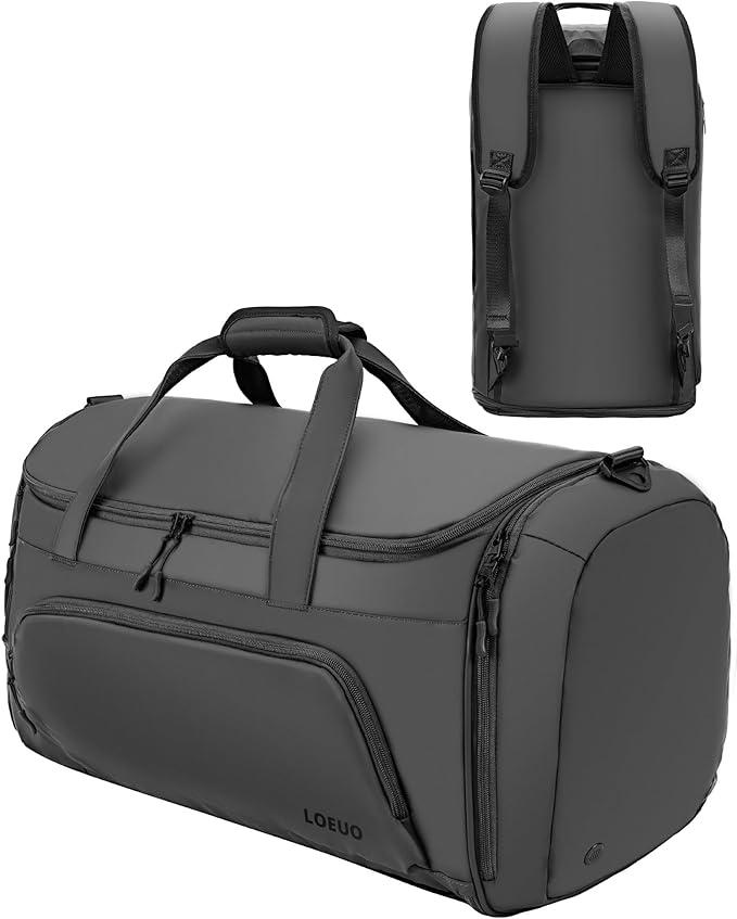 LOEUO 100% Waterproof Travel Garment Duffle Bags Combo Carry On for Women Men, Mens 3 In 1 Convertible Garment Bags for Travel with Shoe Compartment, High Capacity Folding Suit Bag Travel
