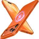 TORRAS Magnetic Slim Fit for iPhone 17 Pro Case 6.3 inch, Ultra-Thin, Compatible with MagSafe, Lightweight Matte Anti-Scratch Hard PC Cover Phone Case for iPhone 17 Pro OriginFit, Glossy Orange