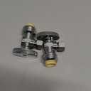 2pcs Stop Valves, 1/2" × 3/8" Angle Stop Valve, 1/2" PTC Input, 3/8" OD Compression Output, Push to Connect, 1/4 Turn, Chrome Plated Brass for Faucet, Toilet Valves, No Lead