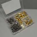 42PCS Brass Hose Barb Fittings Kit 1/4" 5/16" 3/8" 1/2" Barbed Splicer(28Pcs), Barb to NPT Male Thread Adapter(14Pcs) with 70Pcs Hose Clamps for Water Fuel Air Line Connector Fitting