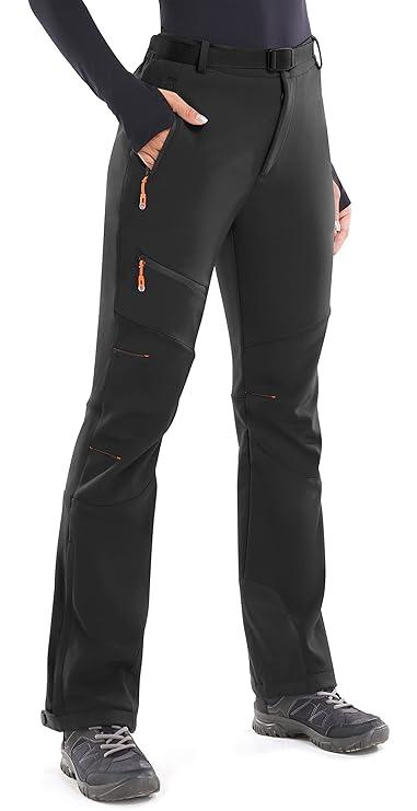 Heathyoga Women’s Snow Pants Waterproof Ski Pants for Women Snowboard Pants Women’s Hiking Pants Fleece Cargo Pants, Size 2XL