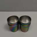 Stainless Steel Cups 4 Pack 6oz Double Walled Insulated Cups Stackable Travel Mug for Coffee, Tea, Beer, Camping&Everyday(Rainbow)