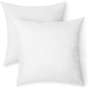 Amazon Basics Throw Pillow Insert, Down Alternative Fiberfill, Hypoallergenic, Machine Washable, 26 Inch, 2-Pack, for Sofa Bed Couch