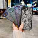 Weonmov for iPhone 16e Case, Flowers Butterfly Slim Hard PC Frosted Shockproof Drop Protection Cover, Translucent Matte Floral Phone Case for Women Girls 6.1" - Black