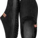 MERRIMAC Men's Slip on Slippers Comfy Memory Foam Non Slip Indoor House Shoes (10-11)