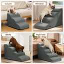 Aodisman Dog Ramp and Stairs for Small Dogs & Cats,3-Step Pet Stairs for Couch Sofa and Chair,Indoor Anti-Slip Dog Stairs for Old Cats and Puppy
