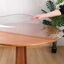 RostiKong 40'' Round Clear PVC Table Top Protector, Heavy Duty, Clear Vinyl Tablecloth Cover, Circle Vinyl Table Pad Mat, Heat Resistant