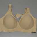 Xcutting Womens Deep V Bras Wireless Comfortable Bra No Underwire Bras T-Shirt Push Up Plunge Seamless Plus Size Bra (Large, Nude)