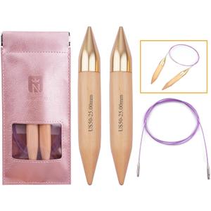 Mdoker Large Bamboo 25mm Circular Knitting Needles for Chunky & Bulky Yarn,Size 50 40 Inch Circular Knitting Needles for Handmade Knitting DIY and Any Weaven Yarn Projects(US Size 50,25mm)