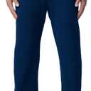 Gildan Adult Fleece Open Bottom Sweatpants with Pockets, Style G18300 (X-Large, Navy)