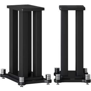Multiple Height Options Speaker Stand, Heavy Duty Speaker Stands Holds Bookshelf Speaker Satellite Speaker Large Speaker, Vibration-Absorbing MDF Design, Holds 88lbs Speaker (Black, 60cm/23.6in)