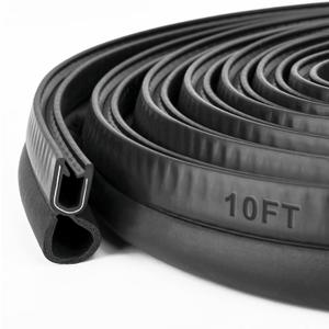 Car Door Rubber Seal Strip, 10 Feet Trim Seal Vertical Bulb Fits 1/16" Edge, Automotive Weather Stripping for Cars, Boats, RVs, Trucks, and Home Applications