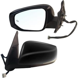 Left Driver side Mirror Assembly Fits 2016-2024 Toyota Tacoma With Power Glass, Heated, Turn Signal Blind Spot Detection Manual Folding Match to Black Replace TO1320350(8Pins)