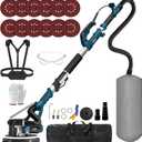 GEVEELIFE Drywall Sander, 880W 7.33A Electric Drywall Sander with Vacuum Dust Collector, 5 Variable Speed 1000-2100RPM, LED Light, Foldable & Extendable Handle, 12 Sanding Discs