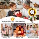 Mothers Day Gifts Outdoor Thermometers for Patio - Waterproof Sunflower Outdoor Indoor Thermometer with Stake Decorative for Yard Garden Wall Living Room Decor, Large Easy-Read No Require Batteries