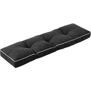IPYNBAP Bench Cushion, 36 x 14 Inch Patio Furniture Cushions with Durable Ties, Soft Memory Foam Bench Cushions for Indoor/Outdoor Furniture with Non-Slip Bottom, Kitchen&Dining, Black