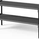 Kitsure Shoe Rack - Non-Woven Shoe Rack Shelf, Shoe Organizer for Closet, Entryway, Garage & Corridor, Stackable Shoe Shelves, 27.5" Wide - 2 Tier, Black