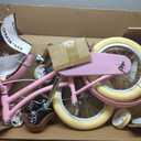 Glerc Little Molly 12-20 Inch Kids Retro Cruiser Bike for 2-13 Year Old with Wicker Basket & Training Wheels/Kickstand, Multiple Colors, 14 Inch