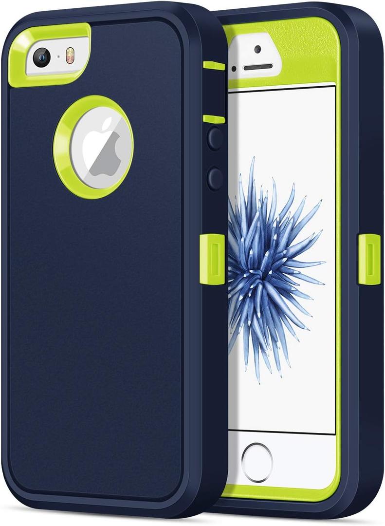 Jelanry for iPhone 5/ 5S/ SE 1st Generation (2016) Case Heavy Duty Rugged Shockproof Dual Layer Protective Shell Sports Anti-Scratches Non-Slip Bumper Hybrid Matte Armor Back Cover Phone Cases, Blue