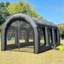 OZIS Inflatable Batting Cage for Baseball with Blower,Durable Inflatable Tennis Tent Baseball Softball Court Training Equipment Batting & Pitching Cage for Indoor/Outdoor Backyard Plays(Black, 19.7ft x 9.8ft x 11.5ft