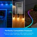 Enbrighten Vibe Add-an-Outlet Light Adapter, Smart Outdoor Outlet with Two GFCI Outlets for Porch Lights, Security Cameras, Direct Wire, Compatible with Alexa, Google Assistant, White, 80750