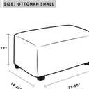 Easy-Going Stretch Ottoman Cover Folding Storage Stool Furniture Protector Soft Rectangle slipcover with Elastic Bottom(Ottoman Small,Beige)