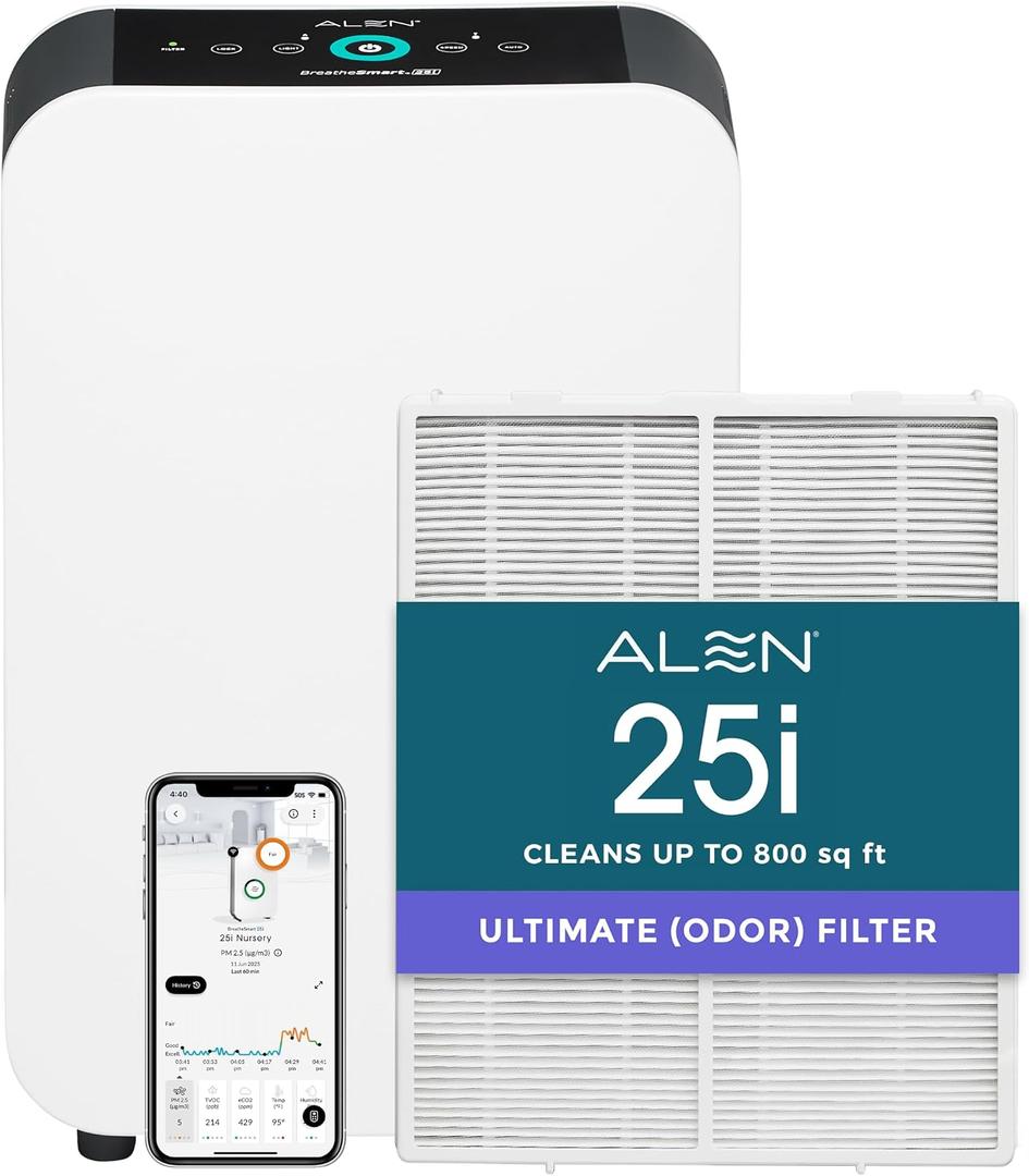Alen 25i HEPA Air Purifier, Ultimate Filter, Covers 800 Sq Ft
