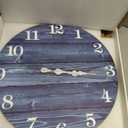 XFM Blue Wall Clock Battery Operated 20 Inch Silent Wood Wall Clocks Country Retro Farmhouse Wall Clock Decorative for Kitchen Living Room Bedroom