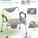 Heavy Duty Bariatric Commode, 4-in-1 Portable Bedside Commode or Over-Toilet Chair, Extra-Wide | Adjustable Height | Easy to Clean, Handicap Commode Chair for Eldery, Disabled People