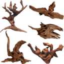 Hamiledyi 5 Pcs Driftwood Branches Aquarium Wood Decoration Natural Fish Tank Habitat Decor Wood for Lizard Assorted Size-Small