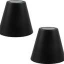 MY MIRONEY 2PCS Black Barrel Metal Lampshade Hardware E27 Industrial Pendant Light Shade Vintage Chandelier Lamp Shades Cone Bulb Guard Table Desk Lamp Cover, 4.13" Height