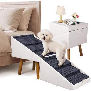 21" H Pet Steps for beds, Foldable Dog Stairs(Alabaster)