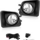 Fog Light for 2014 2015 2016 2017 2018 2019 Tundra with H16 12V 19W bulbs Wiring Harness& Switch Clear Lens Front Bumper Lamps Assembly