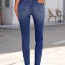 SHEWIN Women's Ripped Shaping Skinny Jeans Distressed Raw Hem Stretchy Denim Pants