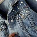 Pearl Bride Denim Jacket Custom Mrs Bride Bachelorette jacket Hen party gift (S)