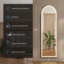 16"x60" Arched LED Full Length Mirror with Stand, Full Body Wall-Mount Mirror with LED Lights 3 Color Lighting, Hanging or Leaning, Floor Standing, Modern Simple Home Wall Decor