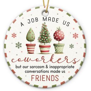 2 x Coworker Christmas Ornament 2025 - Appreciation Gifts for Coworker Employee Boss Colleauge, Xmas Gifts for Coworkers, from Coworkers to Friends, Ceramic Ornaments for Christmas Tree