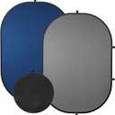 SEDGEWIN Blue Gray Pop up Backdrop 3x5ft/1x1.5m, Self-Tape Photography Backdrops with Carry Bag Collapsible Portable Background for Auditions Photoshoot TikTok YouTube Video Live Streaming