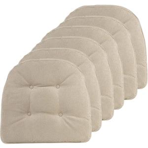 Non-Slip Chair Cushions, Assembled in USA, U-Shaped Skid-Proof Seat Pads for Dining Room, Kitchen, Office, 15"x16", 6 Pack