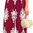 PRETTYGARDEN Women's Summer Boho Jumpsuits One Piece Beach Vacation Outfits Spaghetti Strap Wide Leg Pants Rompers (Wine Red Apricot Floral,XX-Large) (Red, XXL)