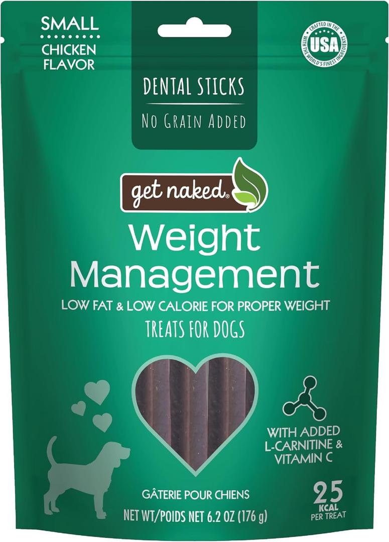 Get Naked Grain Free 1 Pouch 6.2 Oz Weight Management Dental Chew Sticks, Small (EXP 08/06/27)